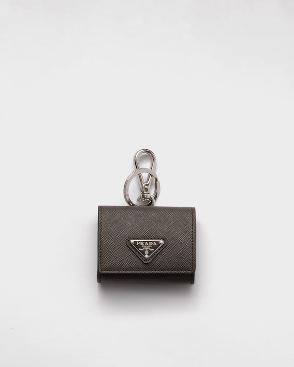 スモーキーグレー キーチェーン付 サフィアーノレザー イヤフォン