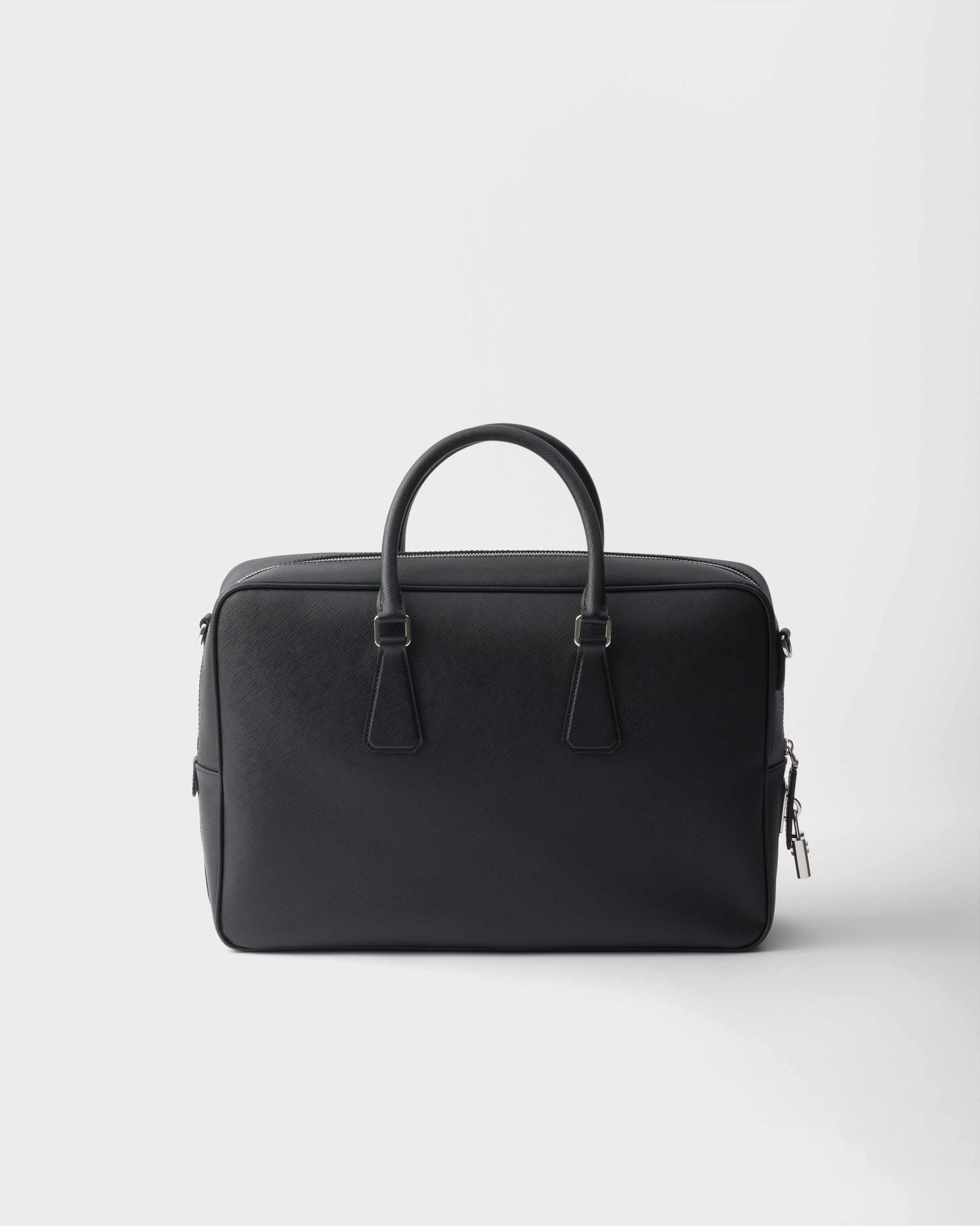 ブラック サフィアーノレザー ブリーフケース | PRADA