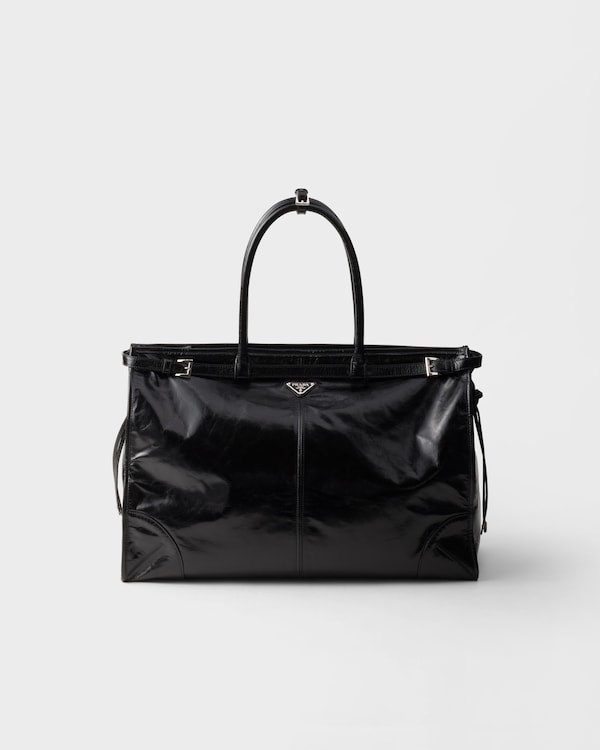 Black Prada Bonnie Leather Tote Bag | PRADA