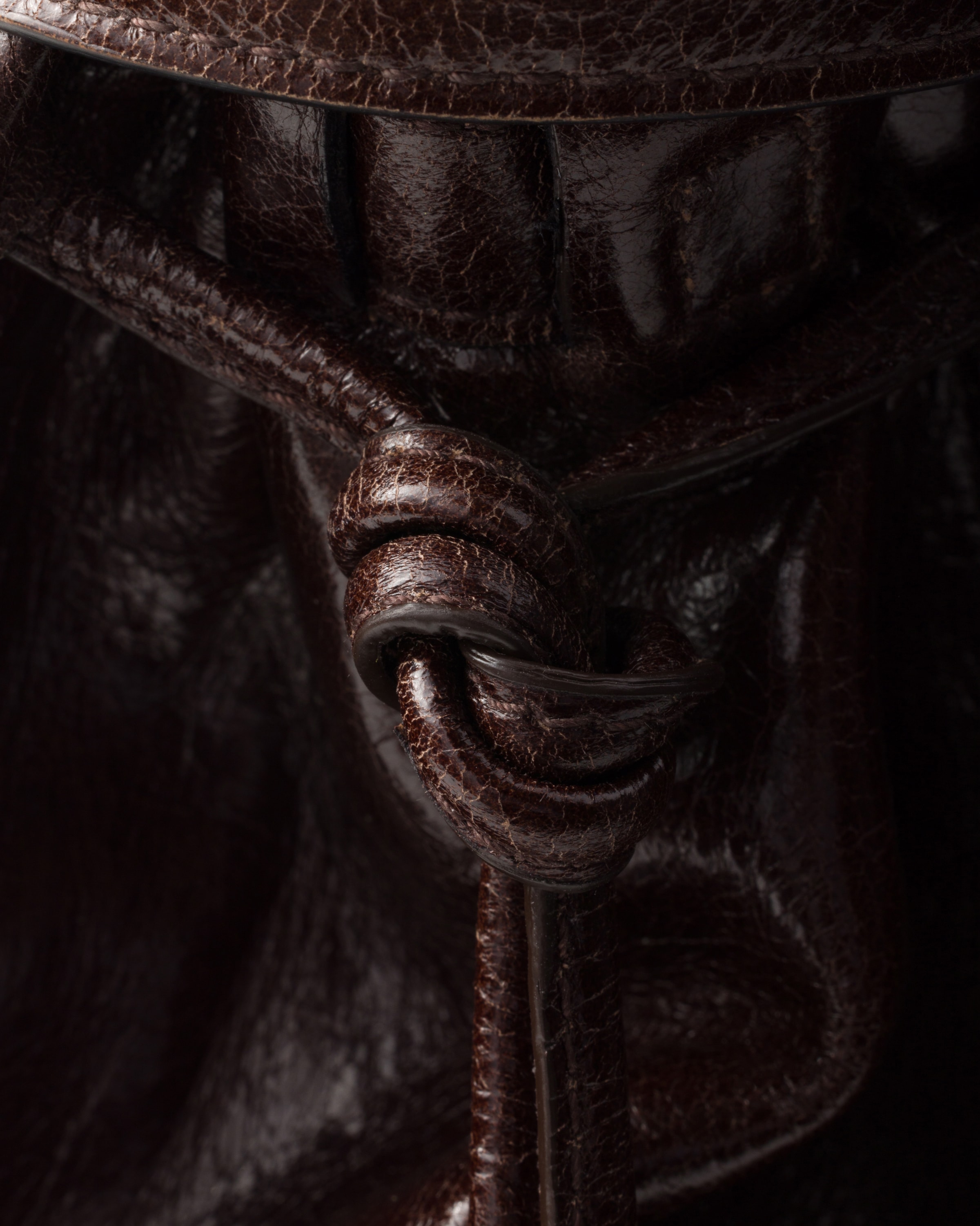 ダークブラウン レザー トートバッグ | PRADA