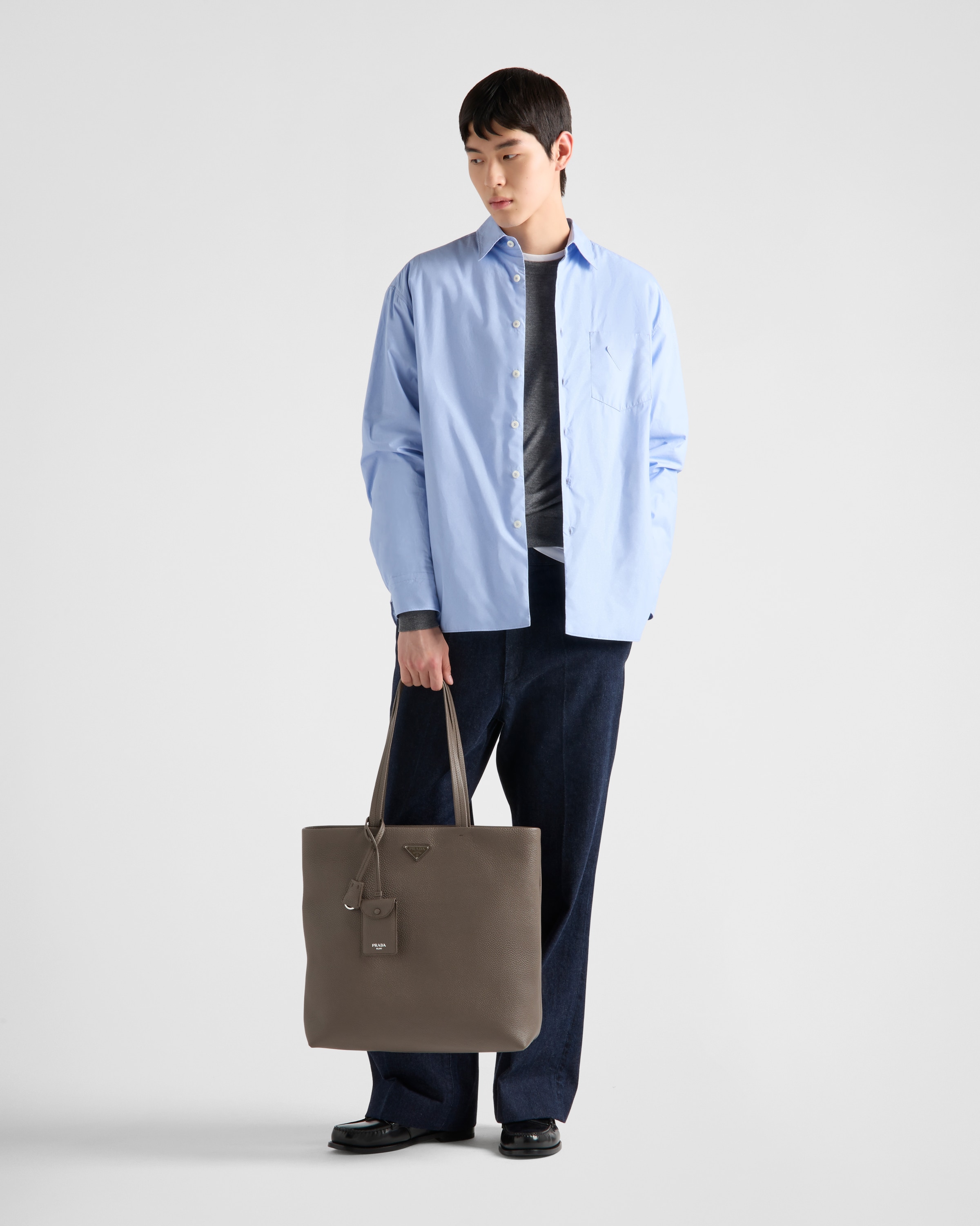 バンブーグレー レザー トートバッグ | PRADA