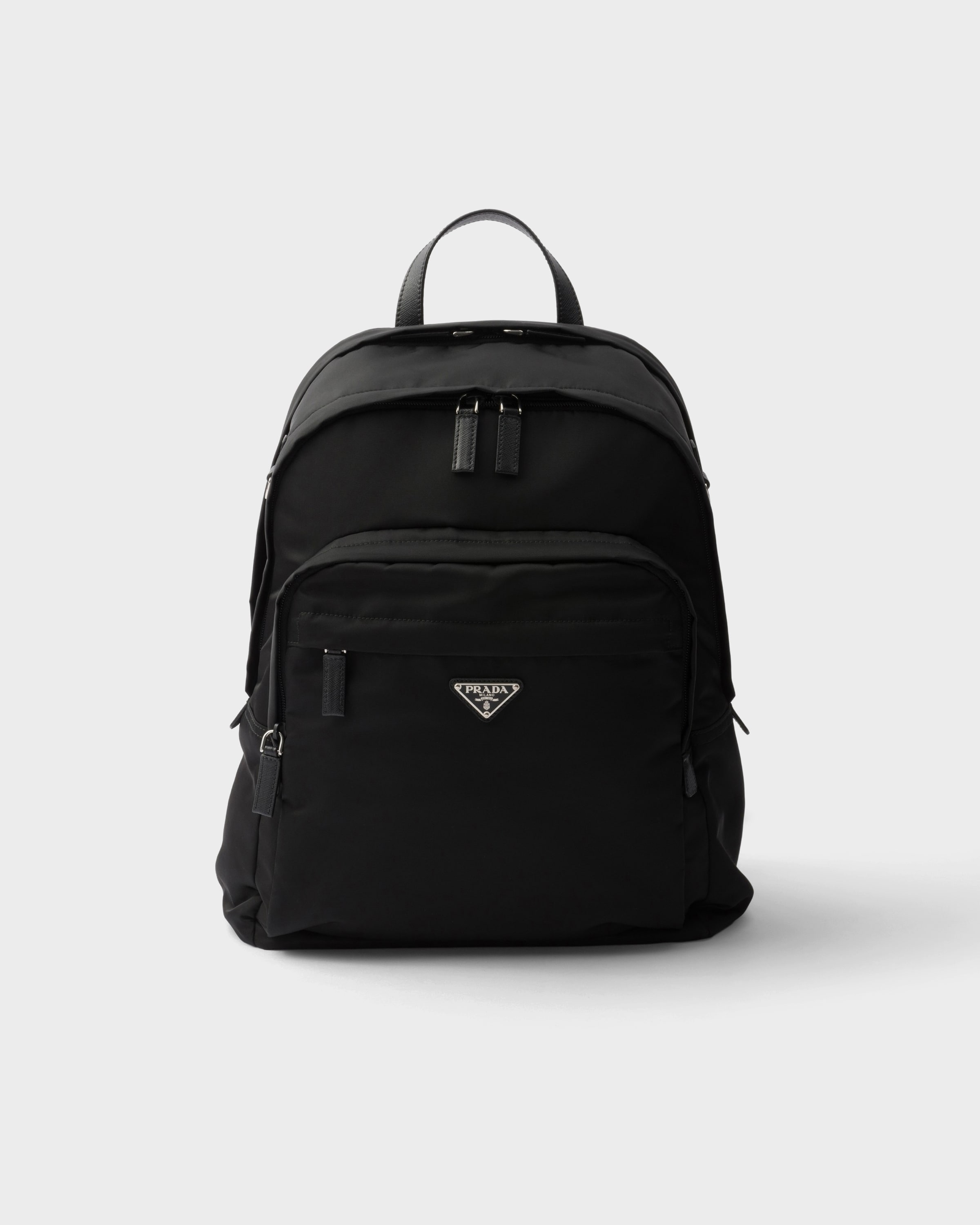 Black Re-nylon And Saffiano Leather Backpack | PRADA
