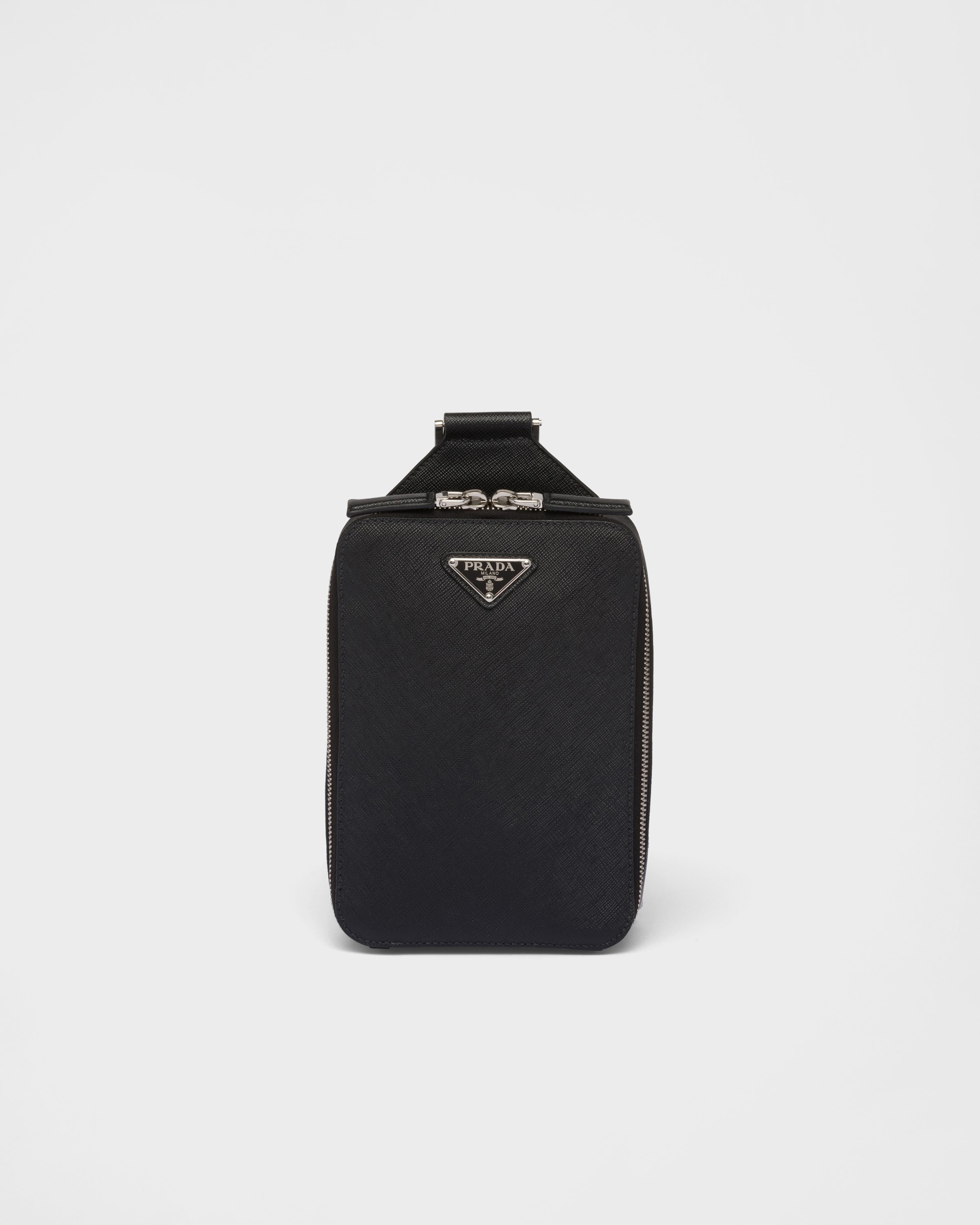 Black Prada Brique Saffiano Leather Bag | PRADA