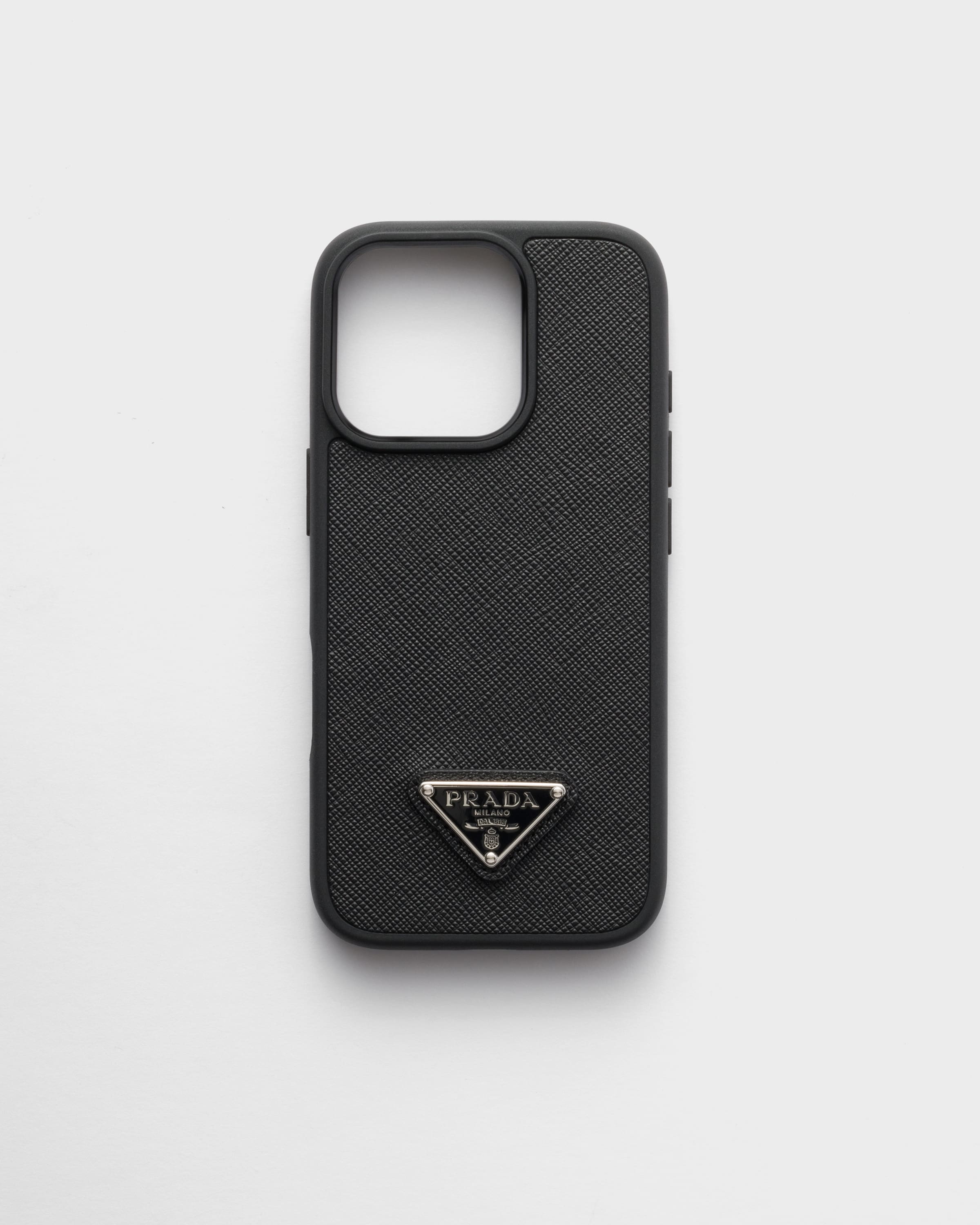 Black Saffiano Leather Case For Iphone 16 Pro | PRADA