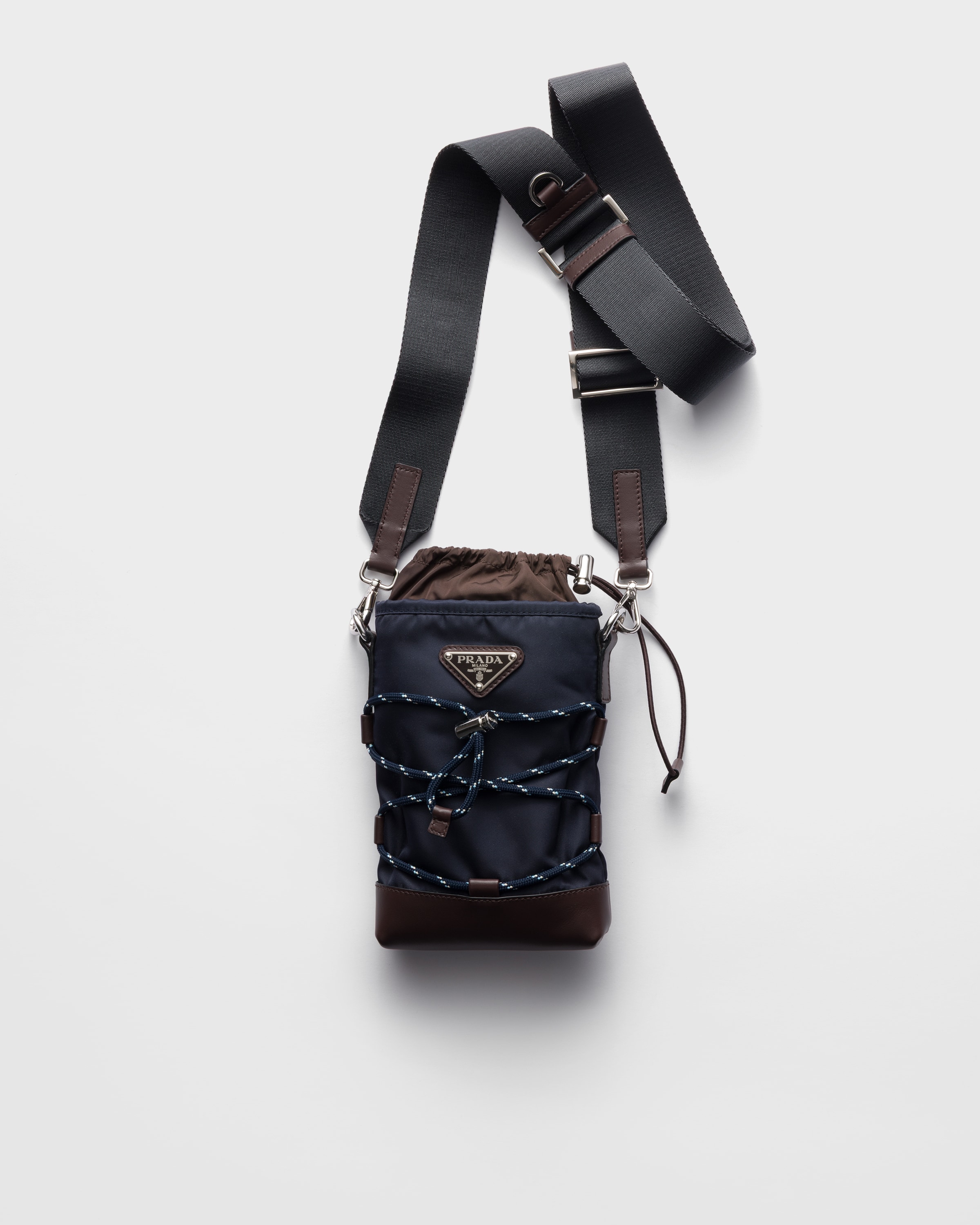 Navy Prada Speedrock Re-nylon And Leather Smartphone Case | PRADA