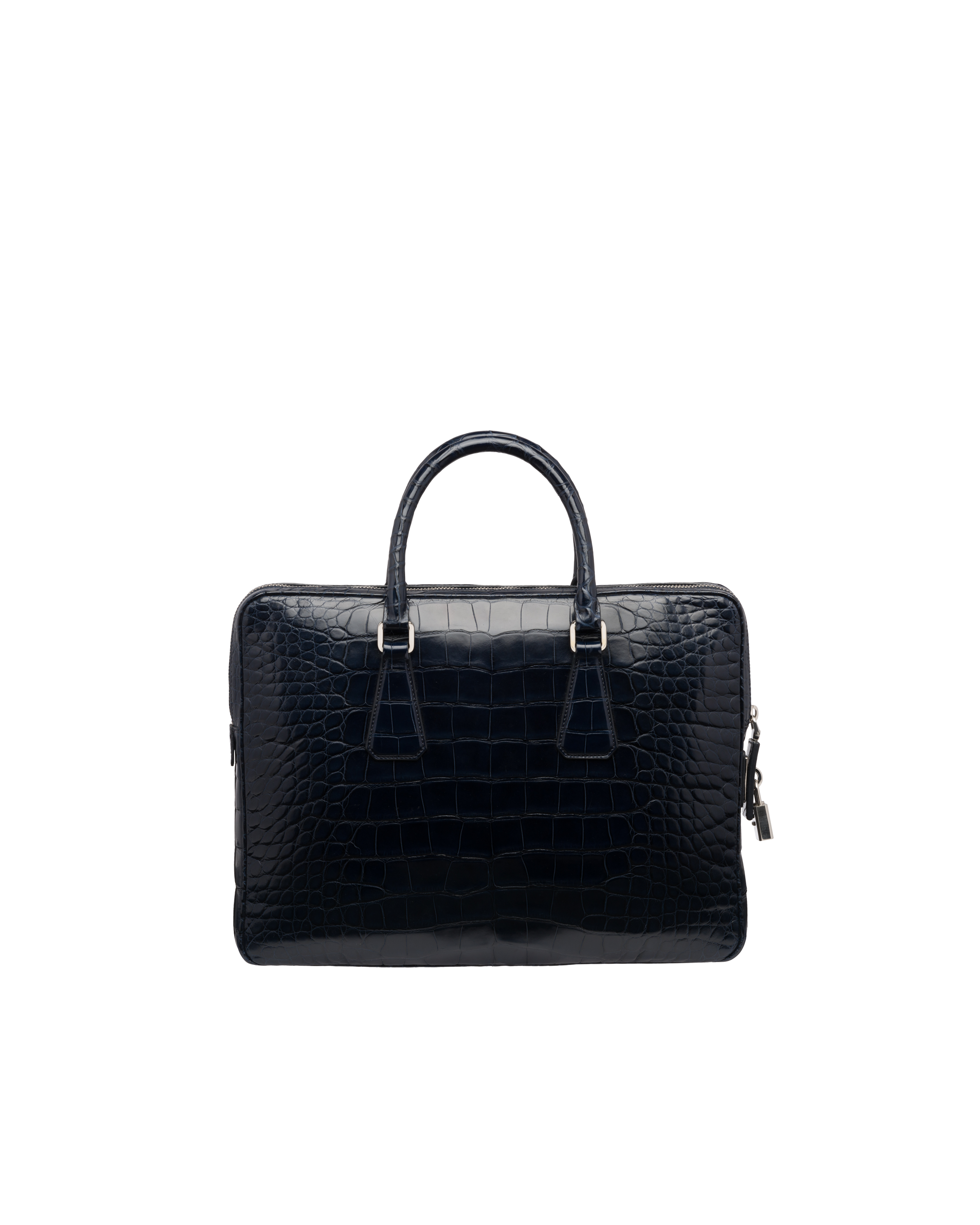ネイビー クロコダイルレザー ブリーフケース | PRADA