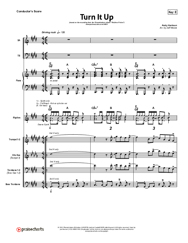 Turn It Up Orchestration (Planetshakers) - PraiseCharts