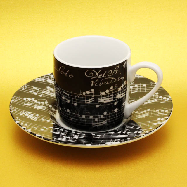 Vivaldi オーボエのためのソナタ Espresso Cup ＆ Saucer 《ブラック