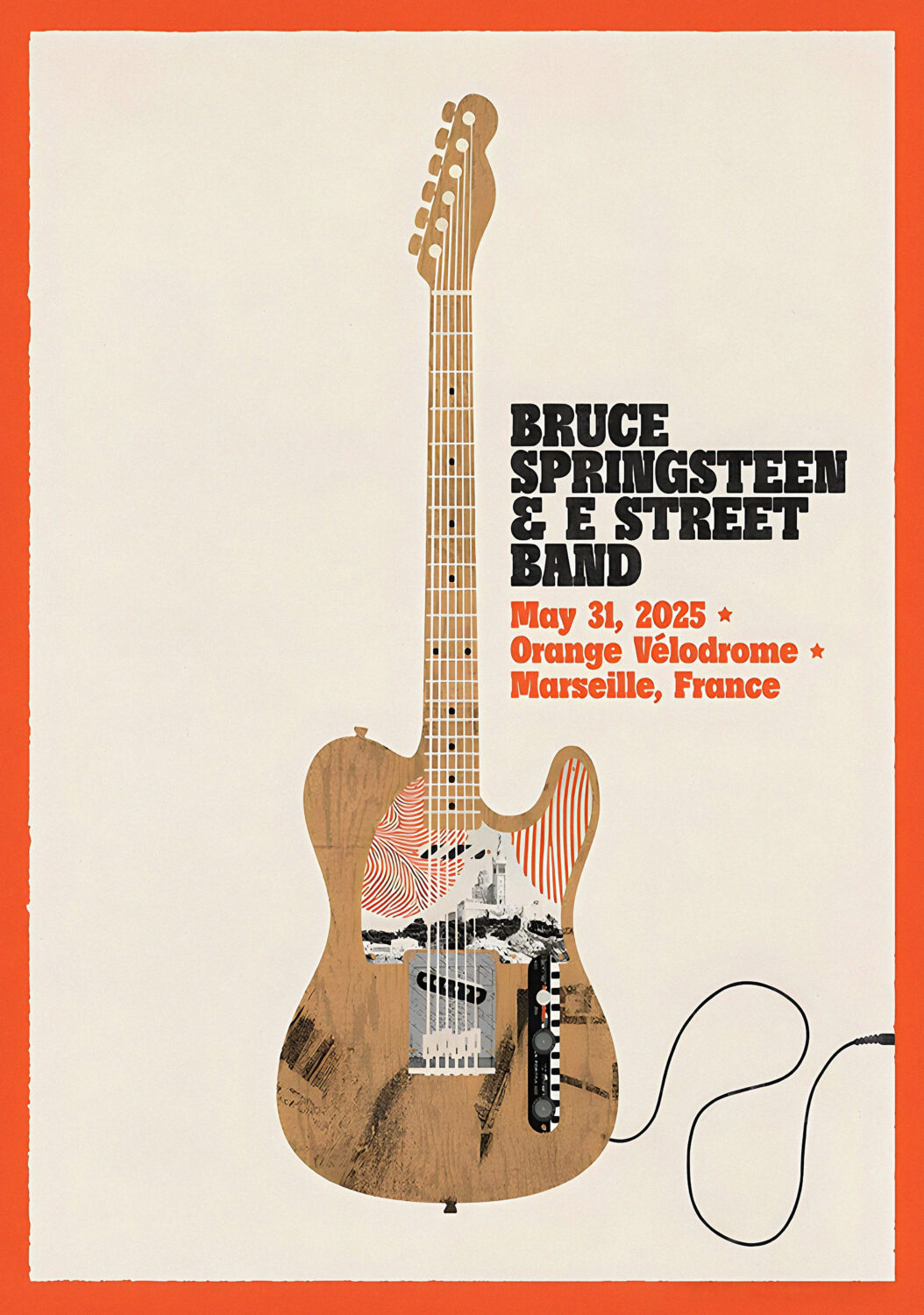 BRUCE SPRINGSTEEN Marseille 31 May 2025 Tour Poster