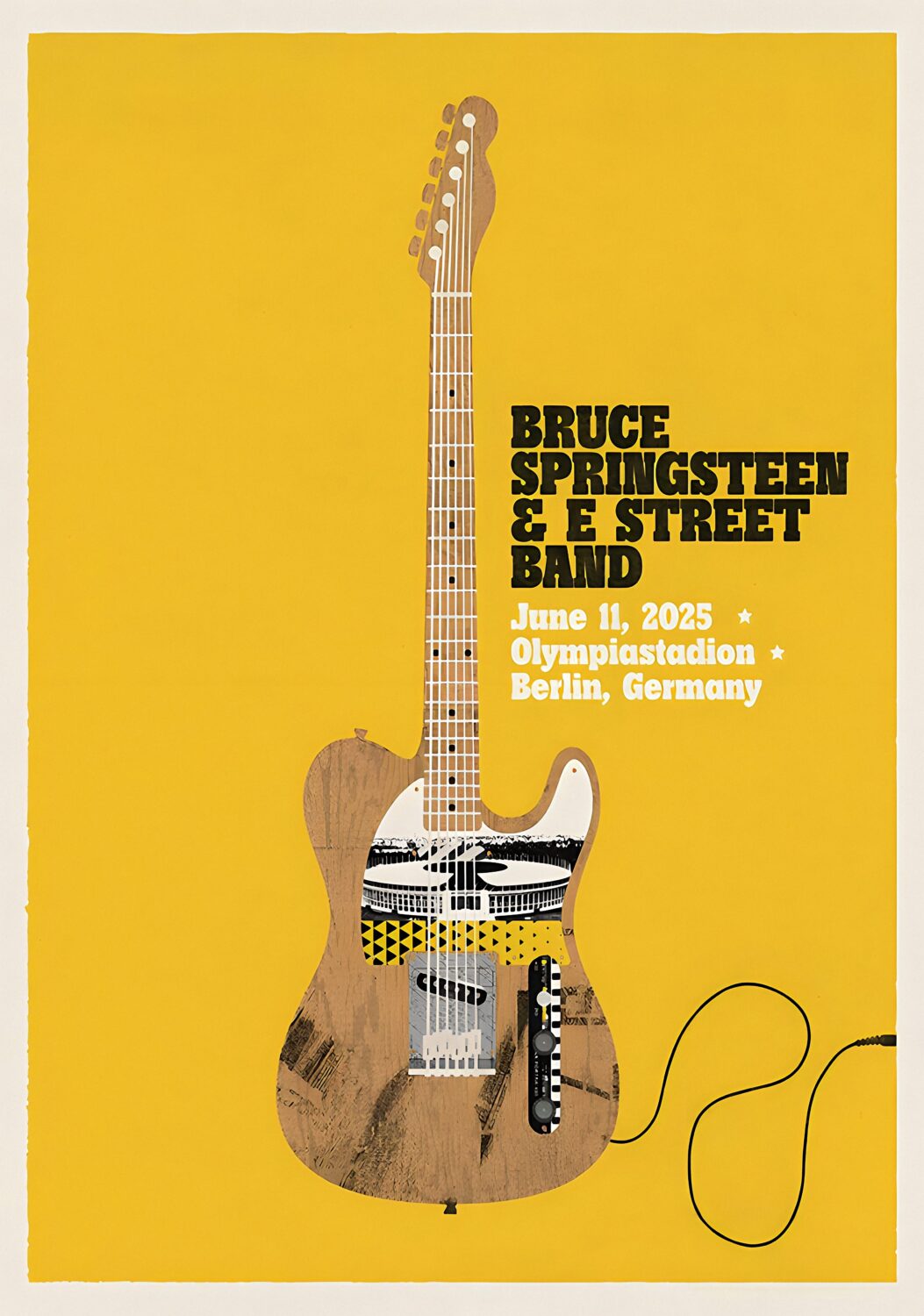 BRUCE SPRINGSTEEN Berlin Olympiastadion 2025 Tour Poster
