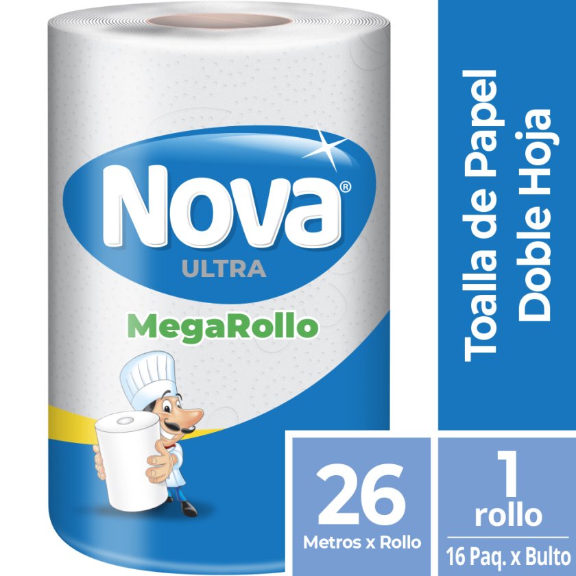 Toalla de Papel Nova Ultra MegaRollo 1 Rollo 26 m Doble Hoja | Prisa