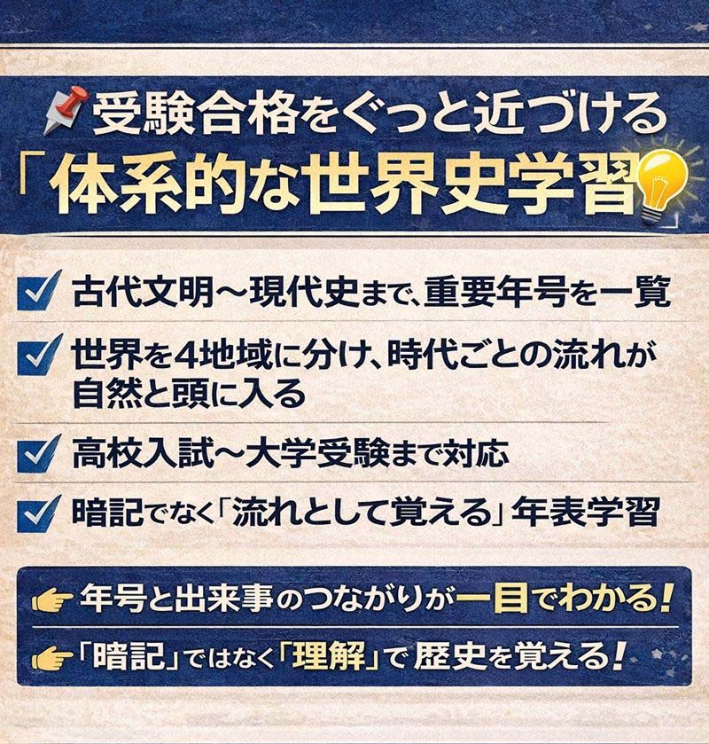 世界史年表ポスター】受験対策＆歴史の流れが一目でわかる！