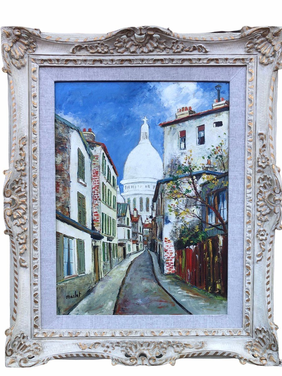 Proantic: Maclet Elisée Painting 20th Paris Montmartre Sacred Heart Oi
