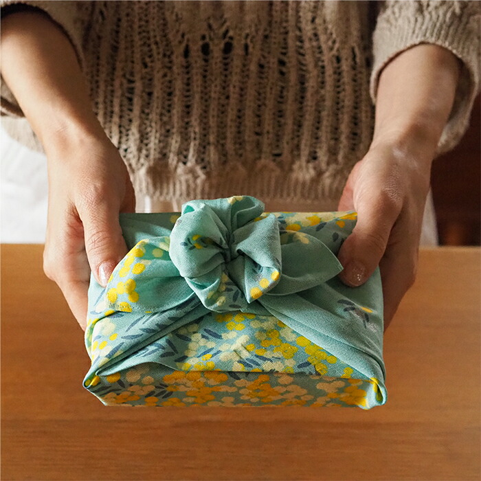 むす美 風呂敷 こはれ ミモザ 45cm ミント | 食器と料理道具の専門店