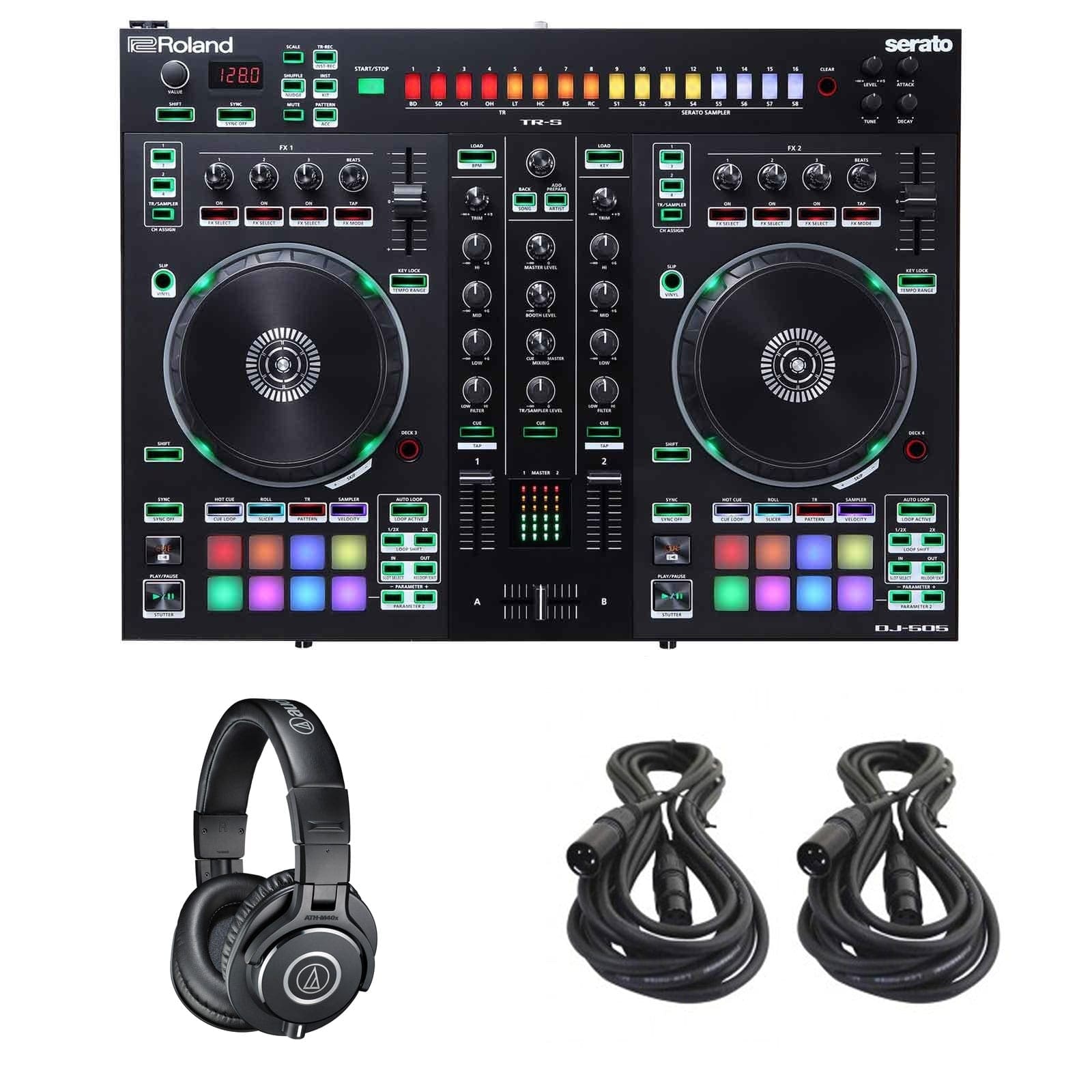 Roland DJ-505 Serato DJ Controller with Strip Light Kit & (1