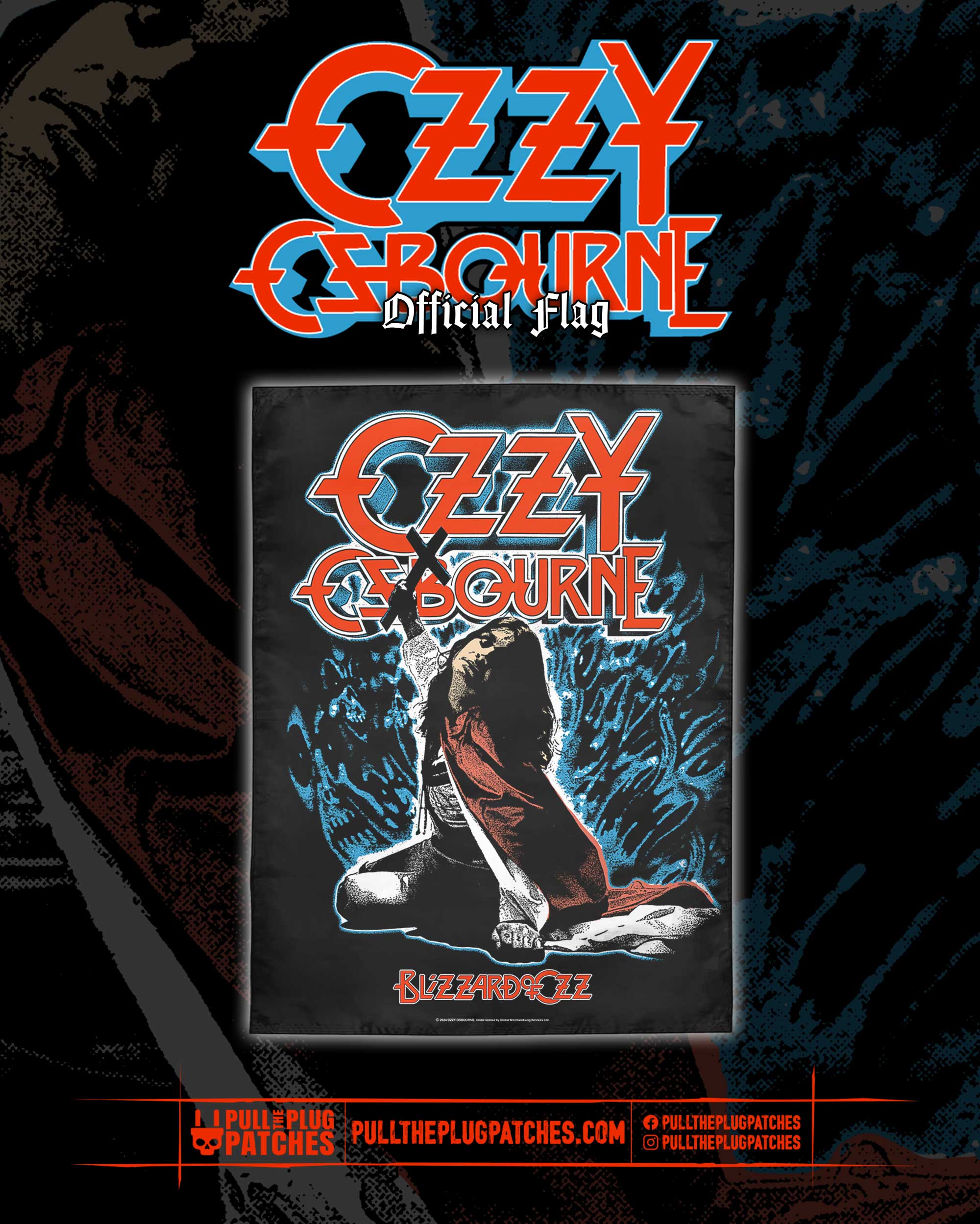 Ozzy Osbourne - Blizzard of Ozz - Flag – Pull The Plug Patches