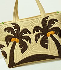 ヤシの木のレッスントート [ハワイアンキルトバッグのキルト・ラナイ