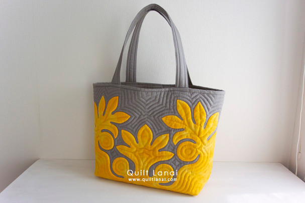 パンの木のトートバッグL [ハワイアンキルトバッグのキルト・ラナイ
