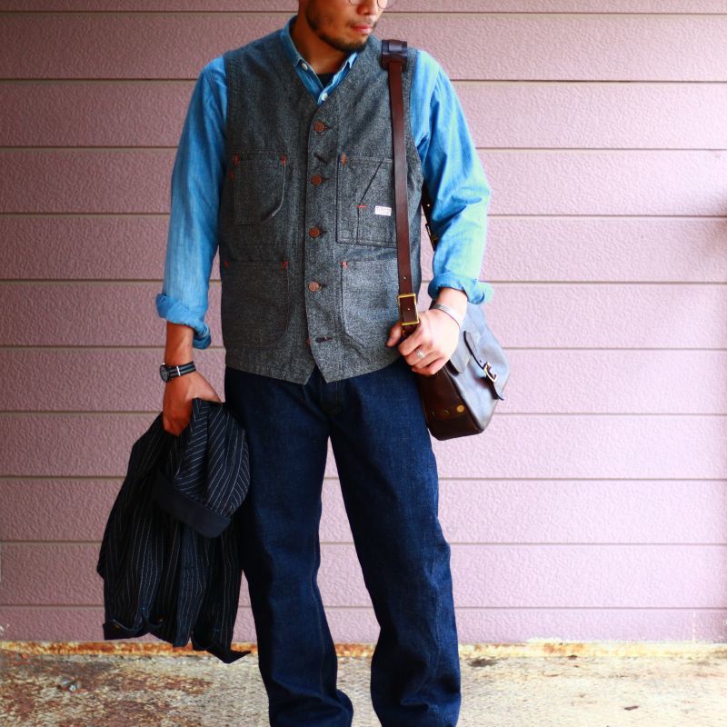 TCB jeans TCBジーンズ TABBYS VEST Covert Brown タビーズベスト