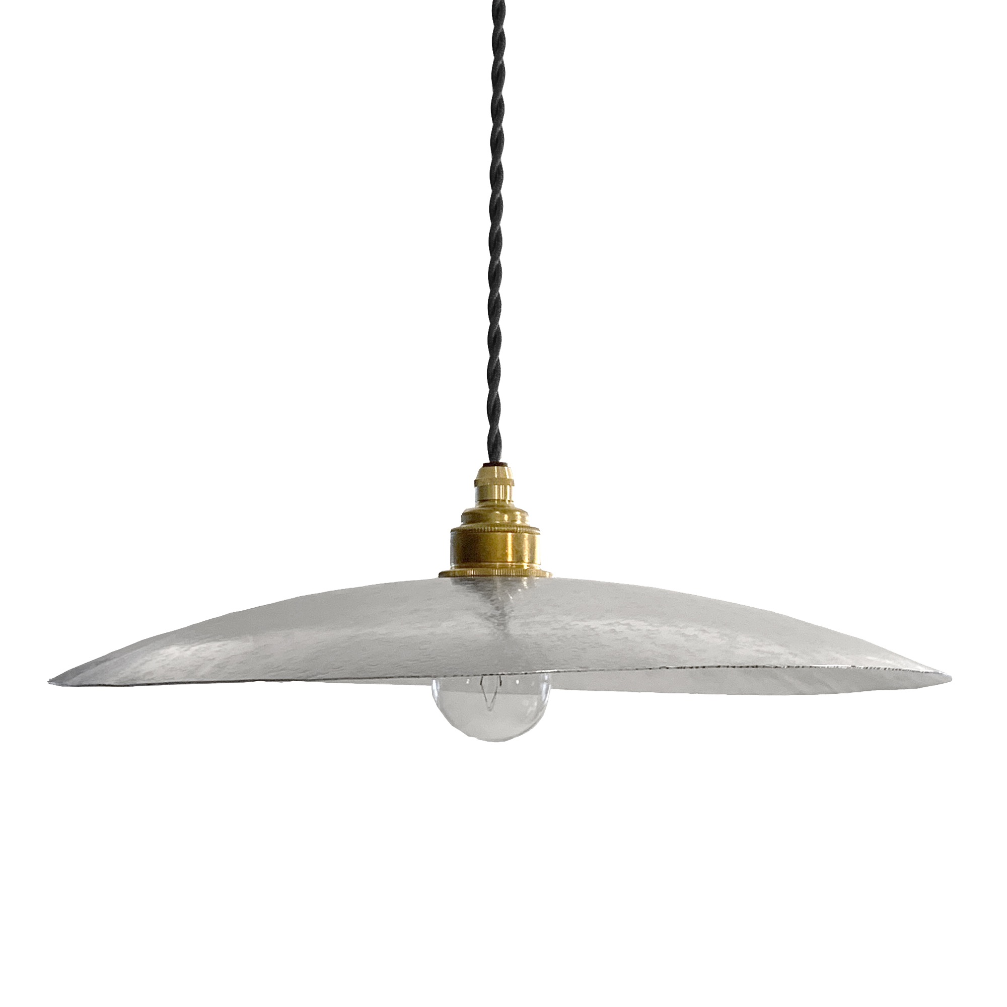 鎚目模様のシェードランプ E26 お皿型 アルミ | LT-PD010-11-G148