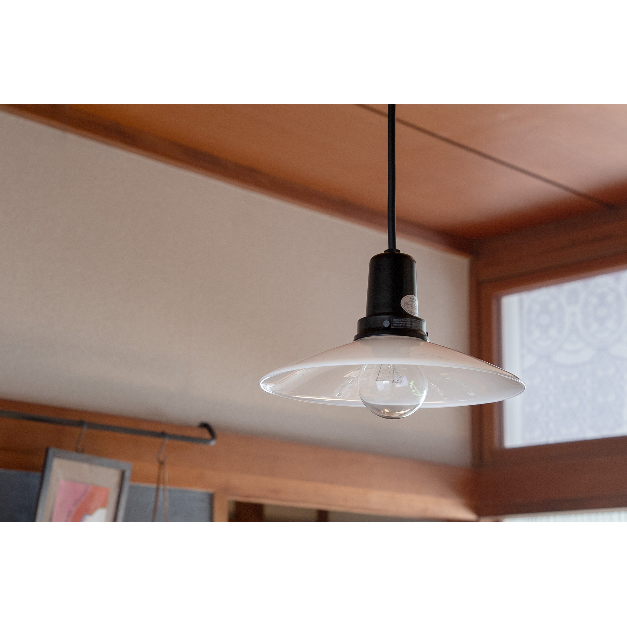 レトロペンダントライト 乳白×ブラック | LT-PD014-03-G141