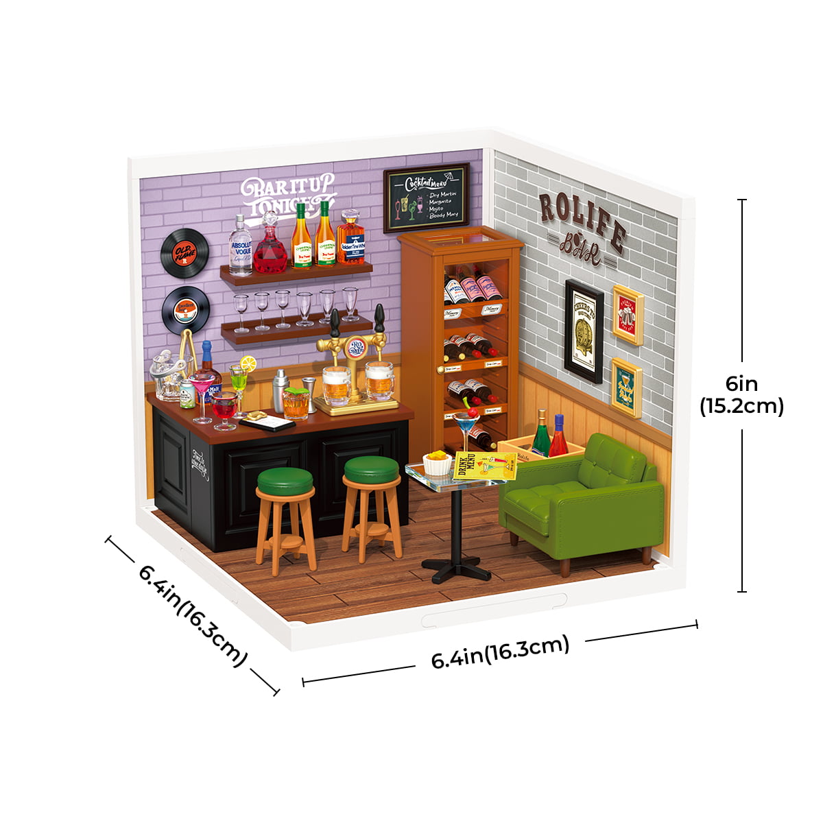 Rolife Super Creator Leisurely Cheers Bar Miniature House