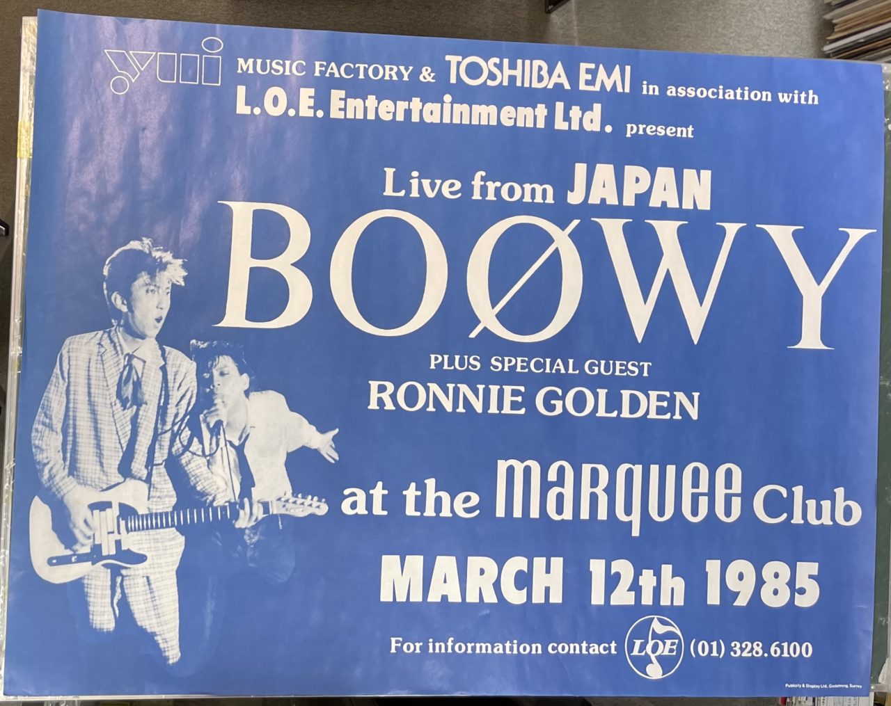 BOOWY MARQUEE CLUB ライブ告知ポスター 1985年オリジナル版 | 音楽