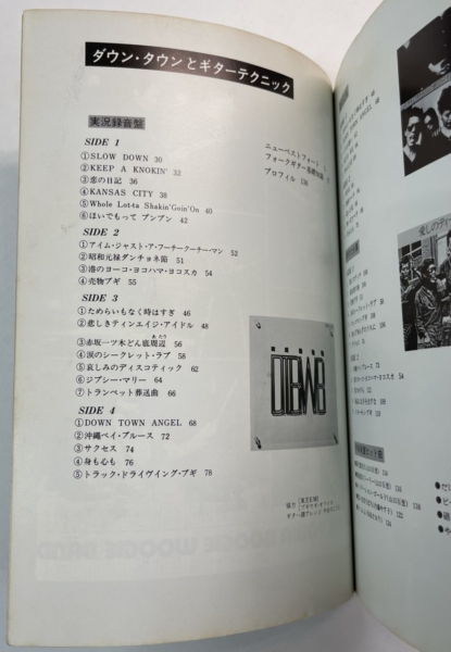 ダウン・タウン・ブギウギ・バンドとギターテクニック ギタースコア