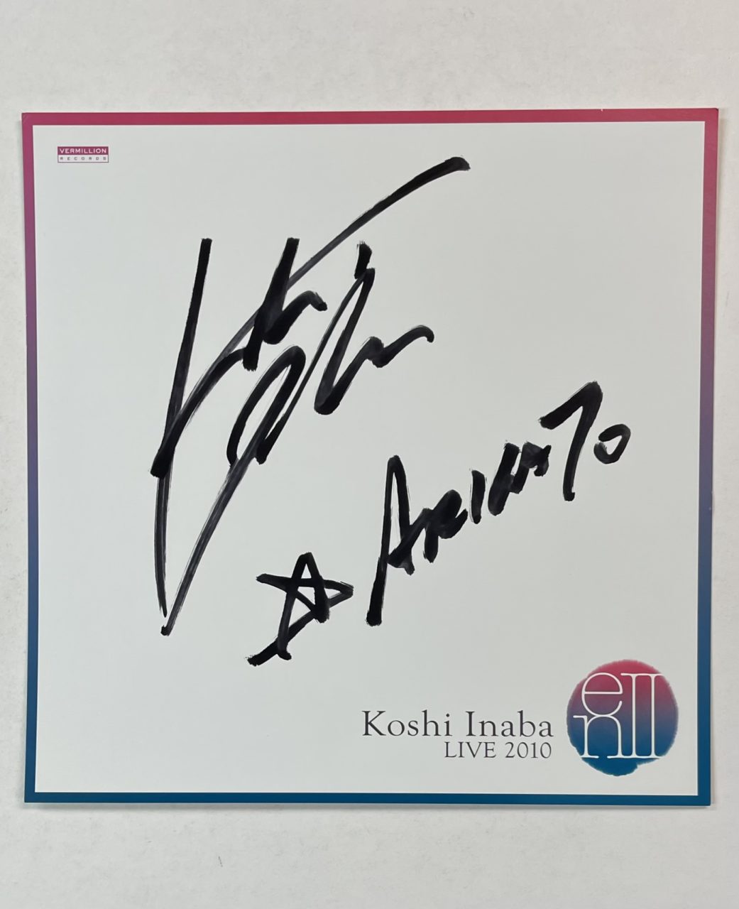 稲葉浩志 直筆サイン入り色紙 KoshiInaba Live 2010 enII | 音楽資料