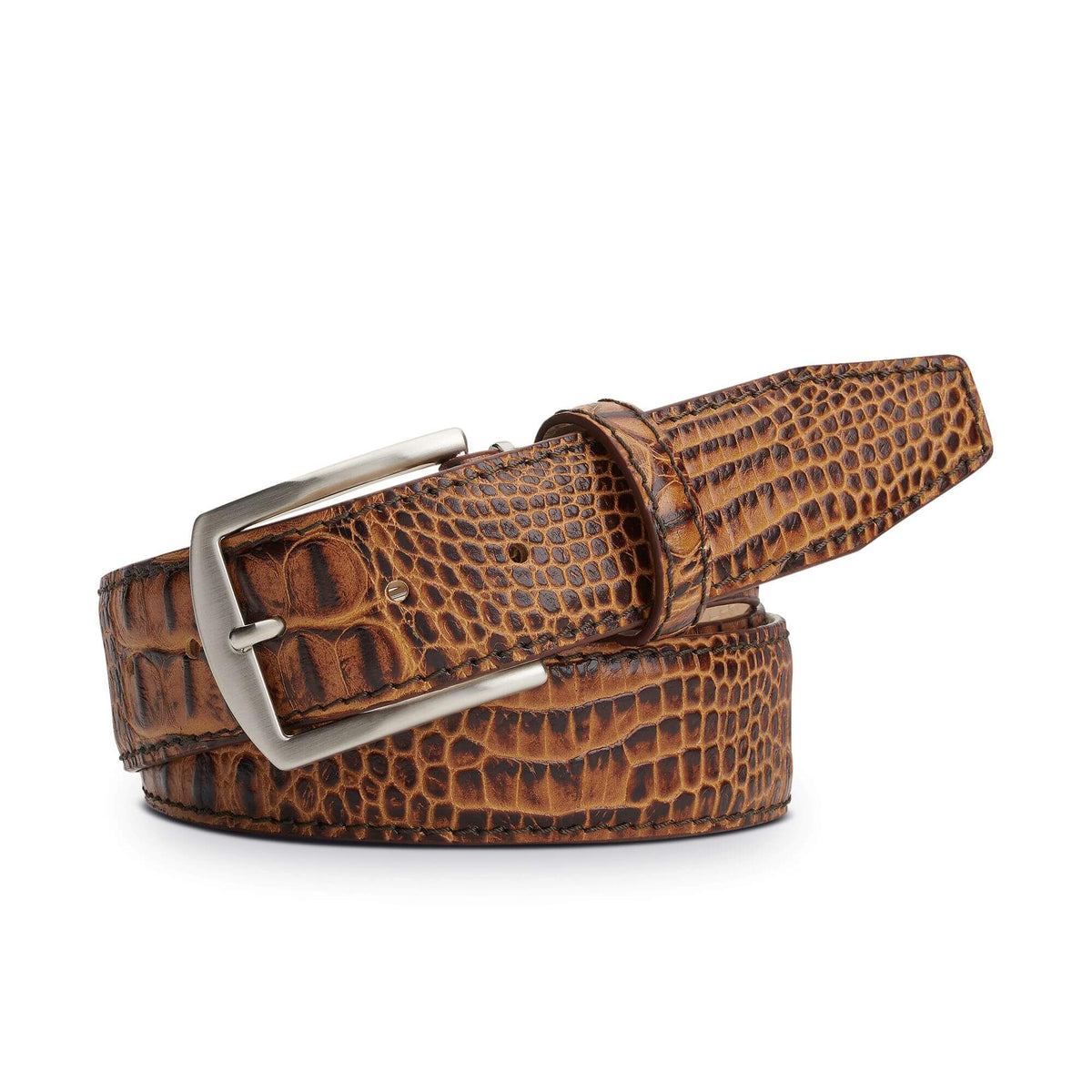 Cinnamon Mock Croc Belt - Premium Italian Leather | Roger Ximenez