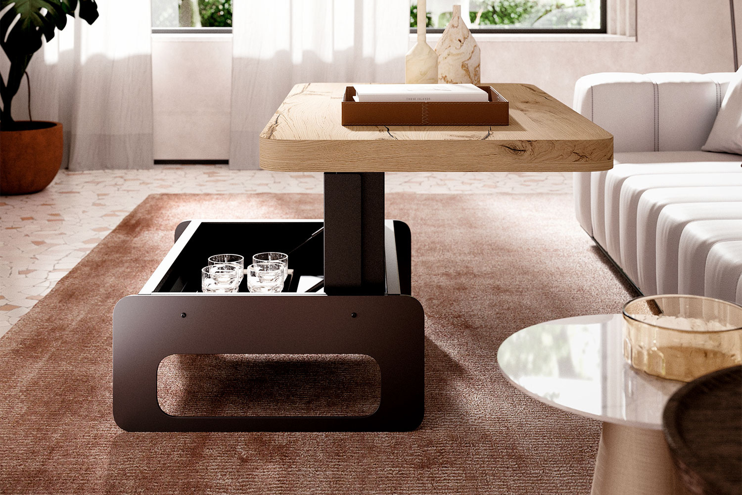 Bell Lift-up Coffee Table by Ozzio Italia • room service 360°