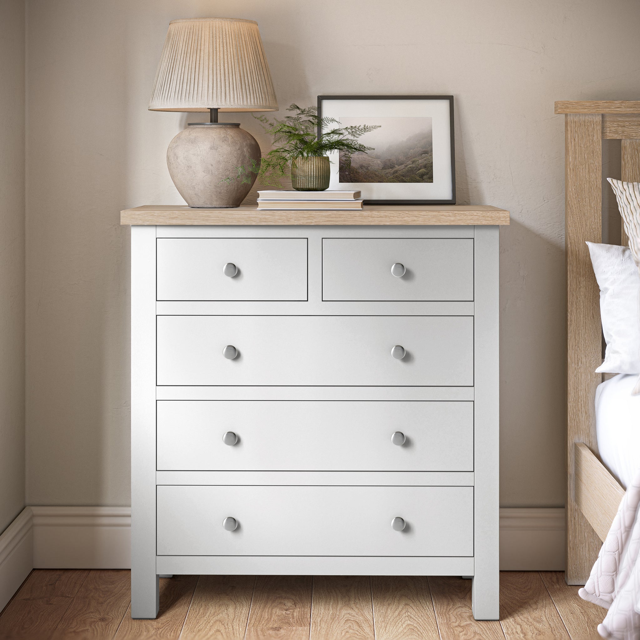 Farrow 2 Over 3 Chest Of Drawers | Grey Cream White & More | Roseland