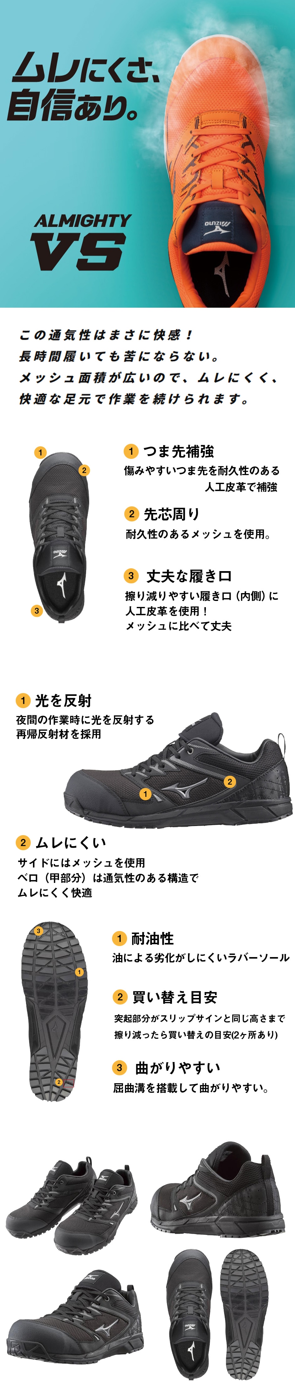 楽天市場】安全靴 ミズノ MIZUNO オールマイティ VS 新商品 新作 紐靴