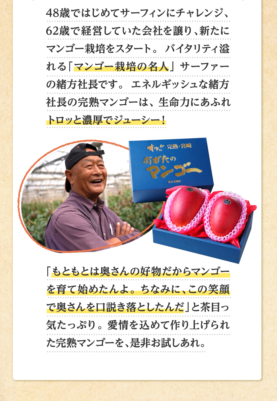 マンゴー農家さんに密着 「マンゴー栽培の名人」サーファーの緒方社長