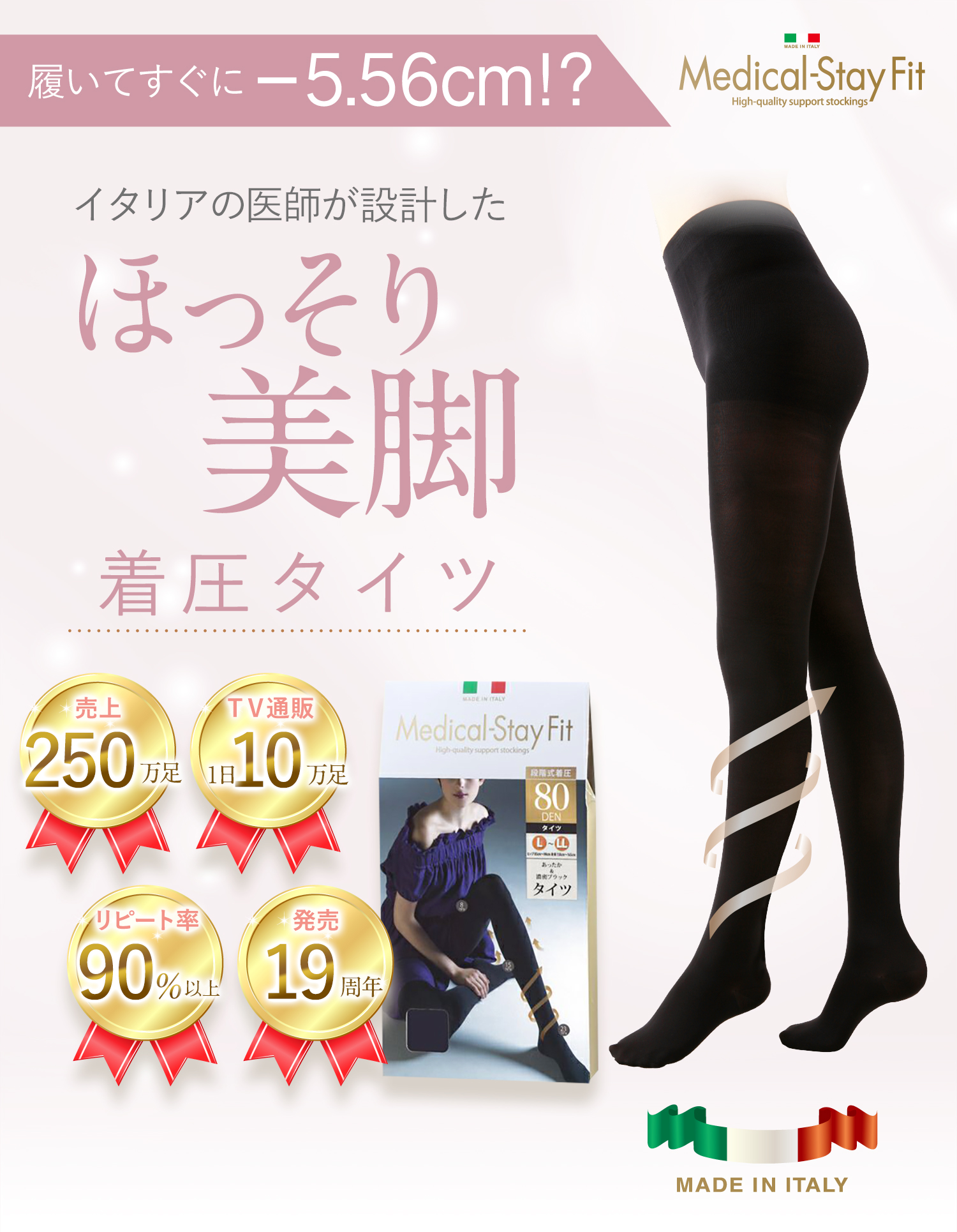 楽天市場】【着圧弾性タイツ】メディカルステイフィット タイツ80