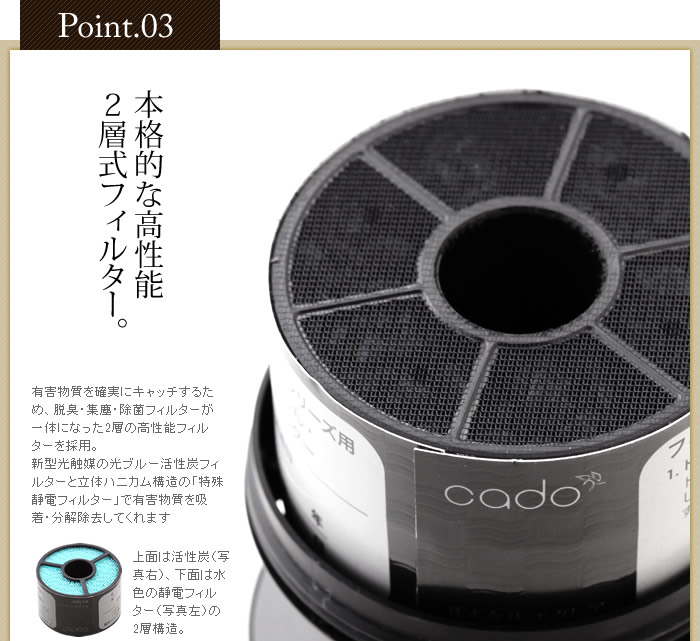 インテリアショップ roomy 空気清浄器 cado MP-C10 車載用