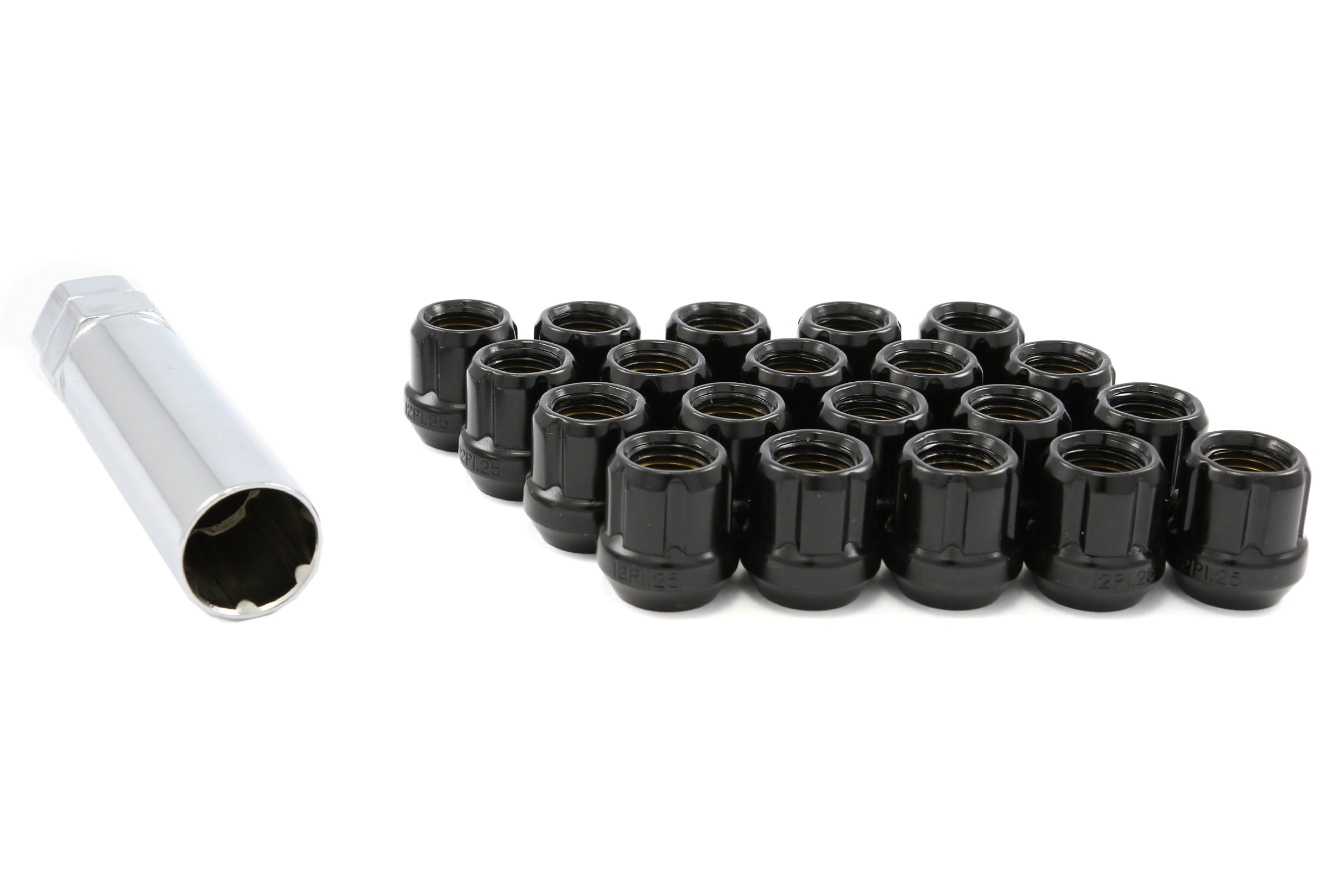 Muteki Lug Nuts 12x1.25 Open Ended Black - 2001-2024 Subaru WRX