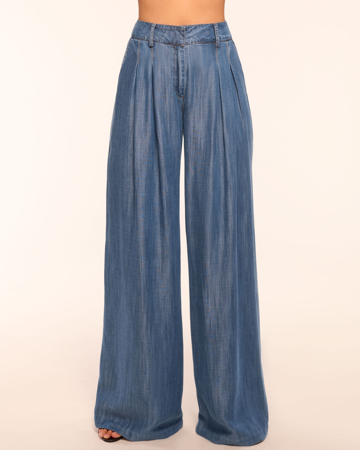 Oscar Chambray Pleated Pant in chambray | Ramy Brook