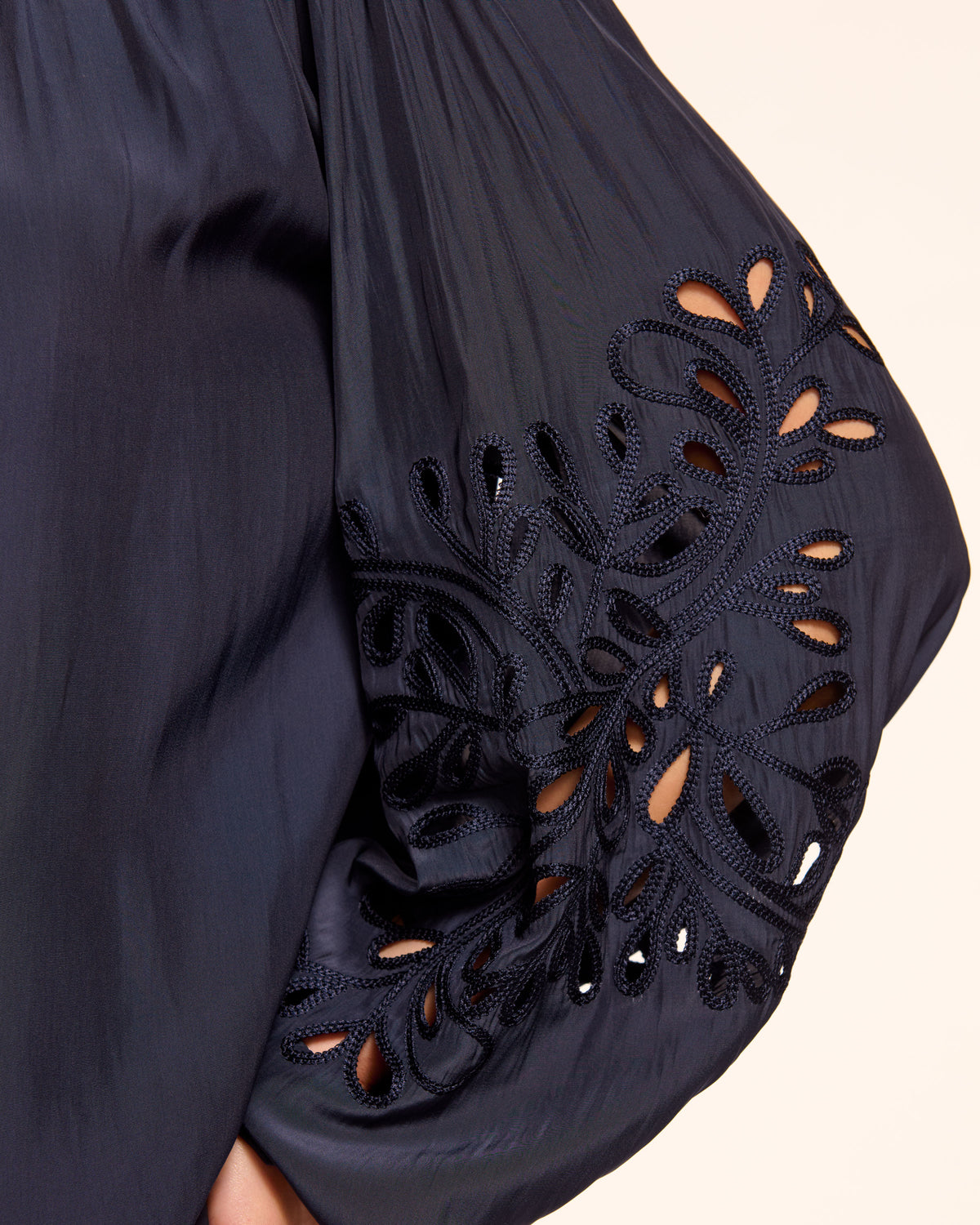 Zenaida Embellished Off-The-Shoulder Blouse in navy | Ramy Brook