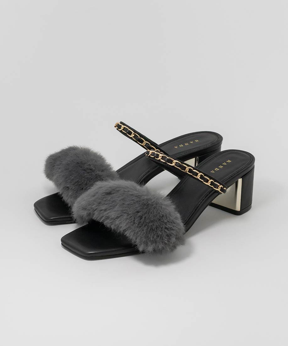 SALE】2WAY ファーベルトミュールサンダルRANDA公式サイト