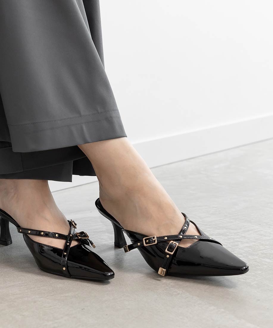SALE】ミニスタッズ×クロスベルトミュールパンプスRANDA公式サイト