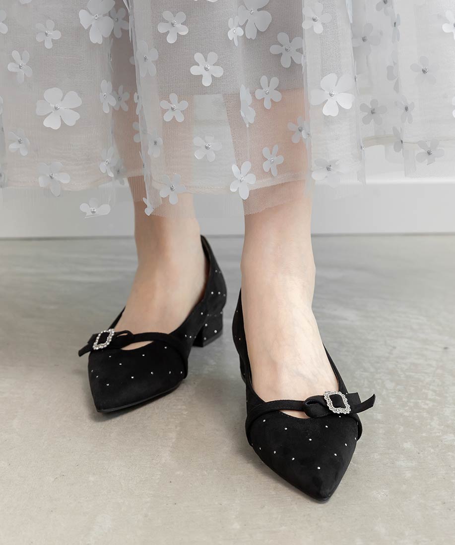 SALE】3E幅広 ビジューパーツフラットパンプスRANDA公式サイト