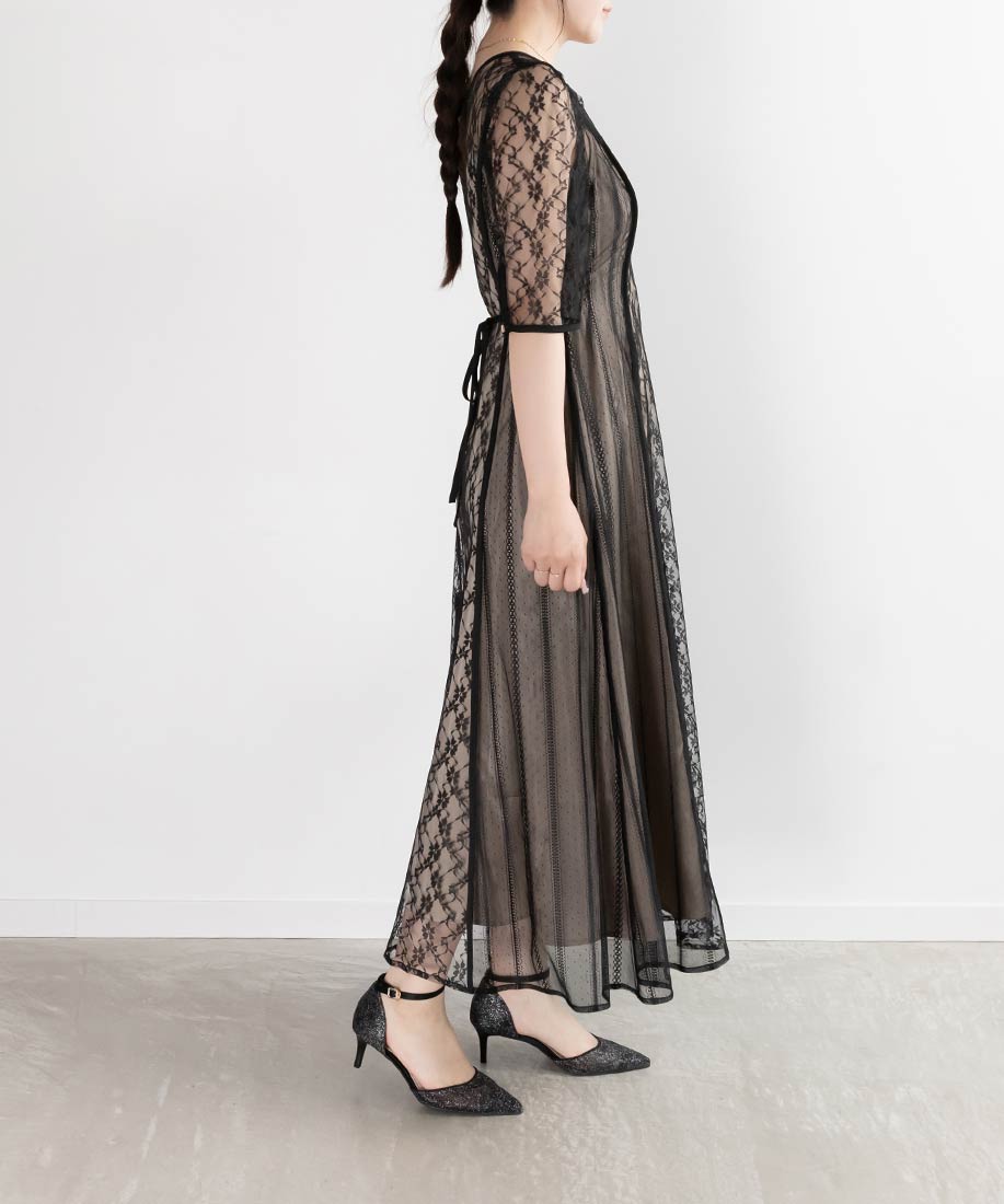 SALE】総レース切り替えパイピングワンピースRANDA公式サイト