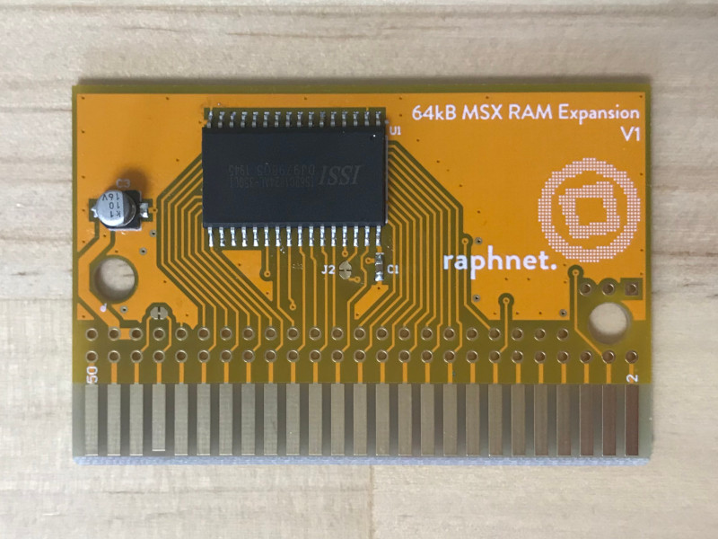 raphnet. - MSX用RAM増設カートリッジ基板（64KB）