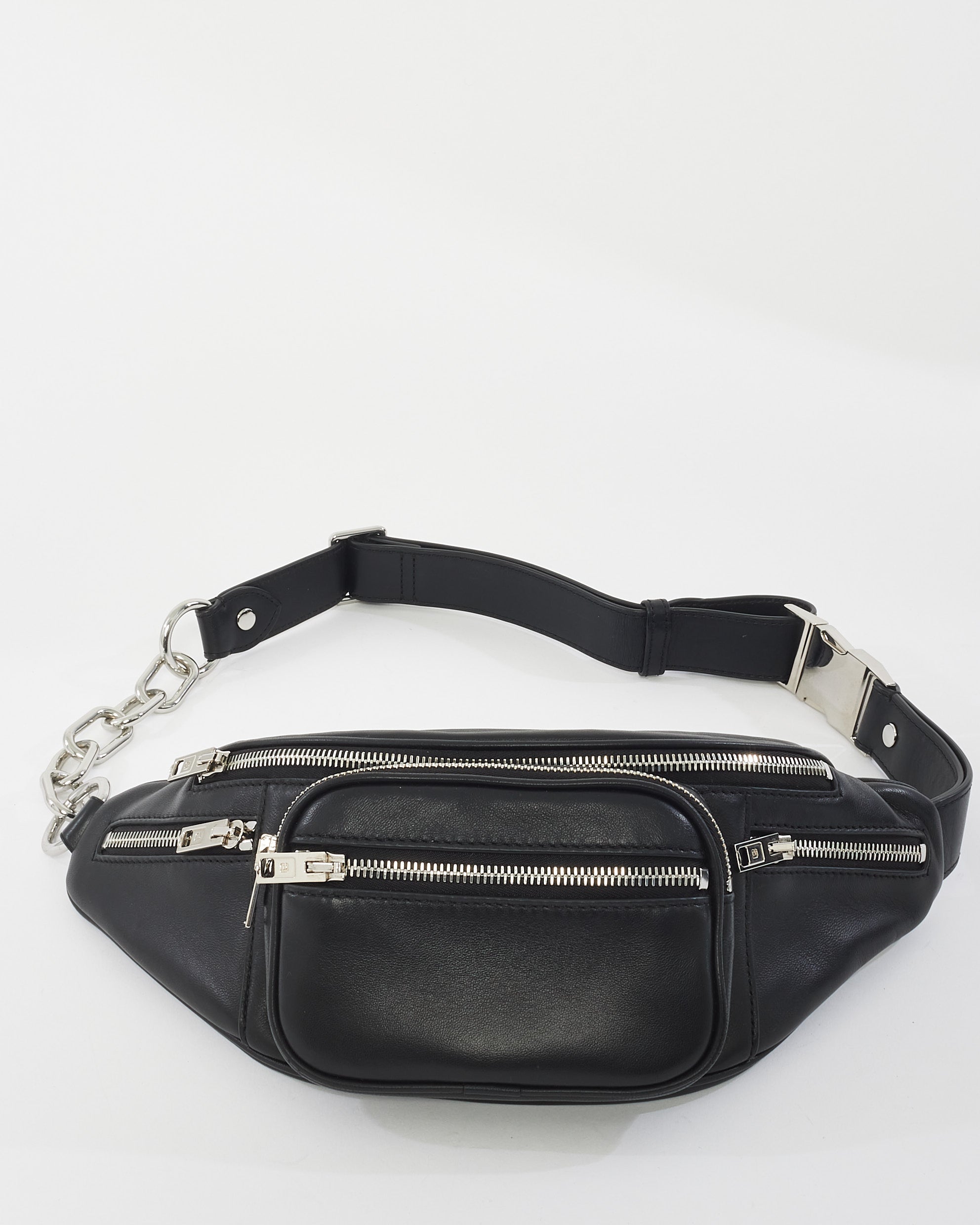Explore a Alexander Wang Black Leather Attica Fanny Pack