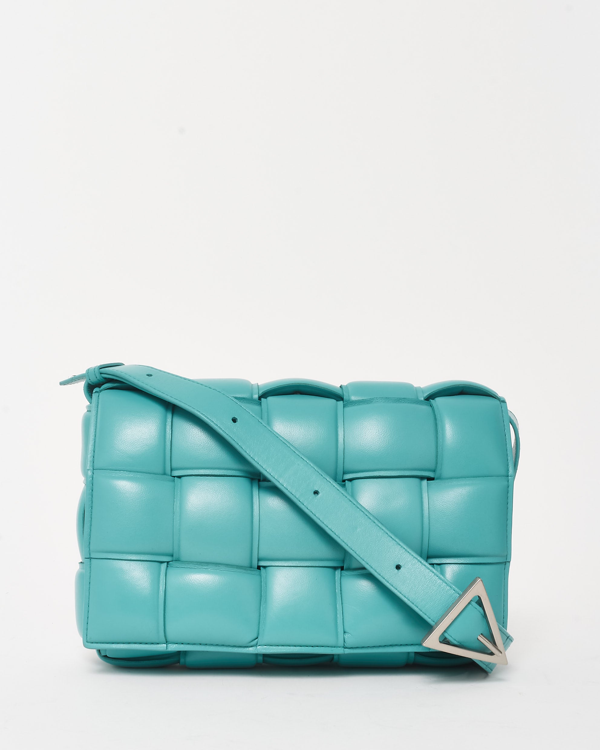 Buy Bottega Veneta Turquoise Blue Leather Padded Cassette