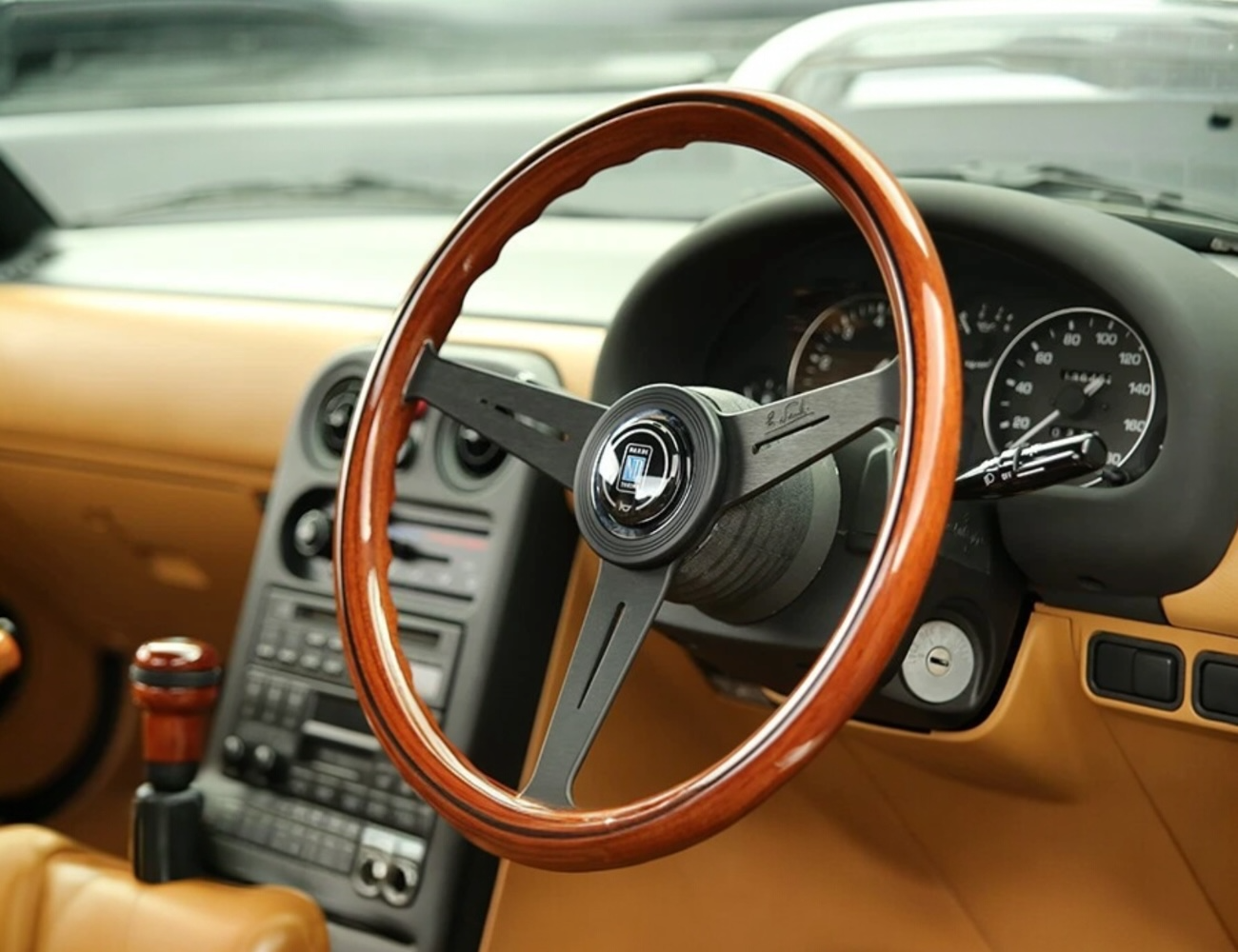 NARDI ND Classic 360mm Black Spokes Wood Steering Wheel