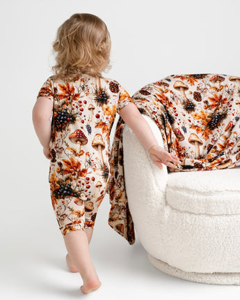 Front Opening Ready Set Romper® Shortie in Mushrooms – Ready Set