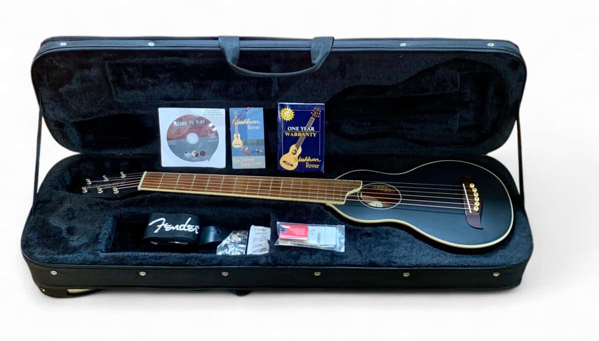 As New Washburn Rover RO10-B Travel Acoustic Guitar Inc Pickup