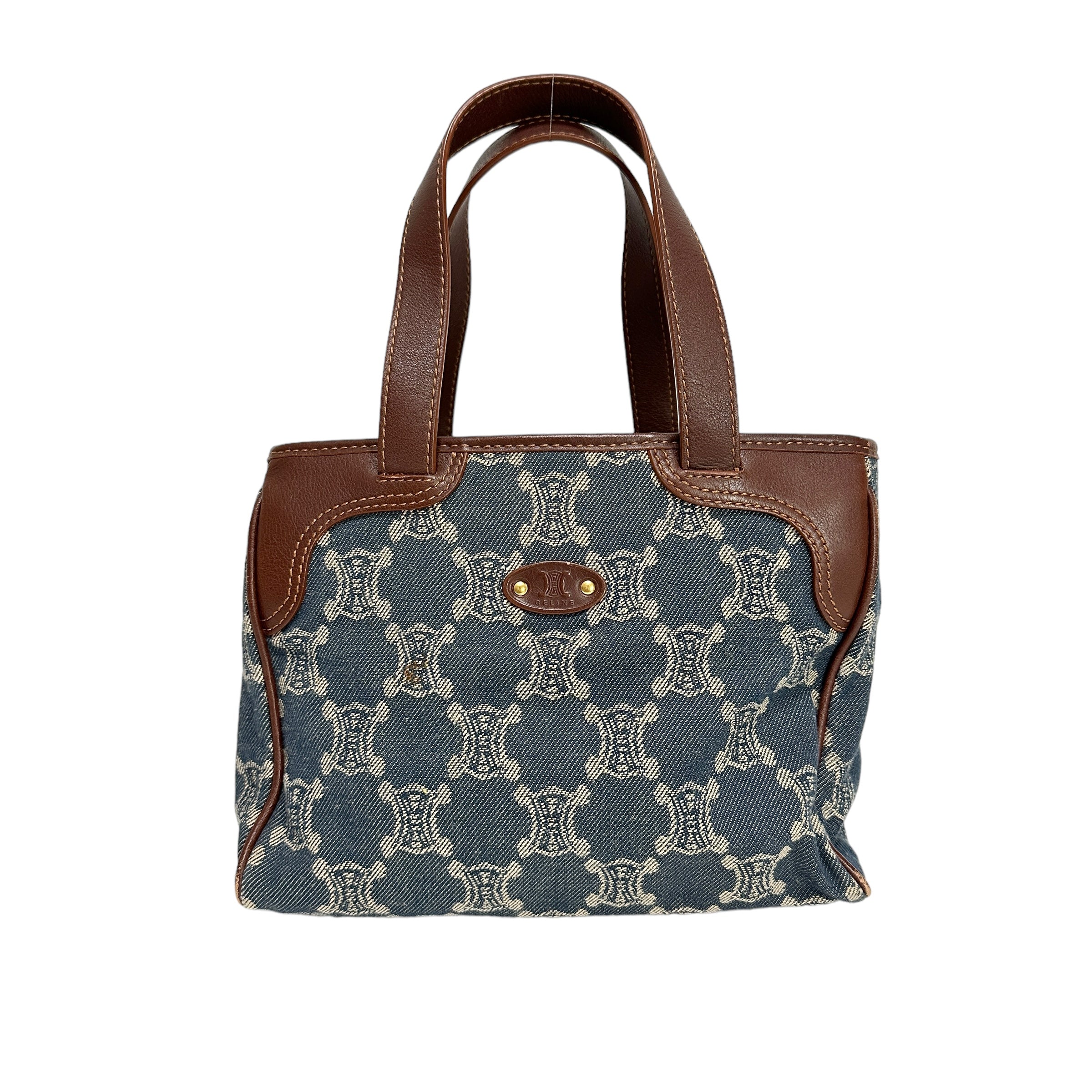 CELINE セリーヌ マカダム デニム ハンドバッグ